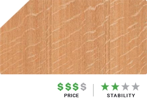 Wood type, Red Oak quarter sawn