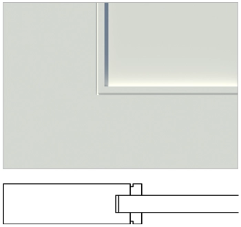 Profile view of square sticking with applied square moulding (F-R-AM) shown with a flat panel