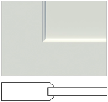 Profile view of Oval round Sticking (Oval) with a flat panel