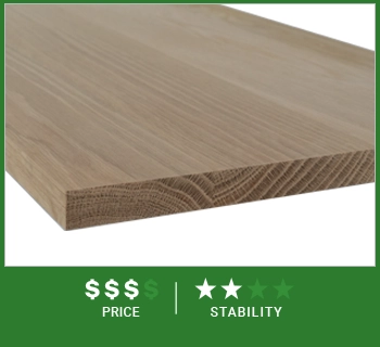 Treely panel material options, solid wood
