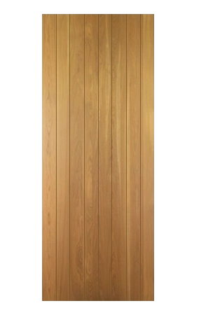 Treely FC 1010 | 'V' groove flush core door with vertical grain White Oak