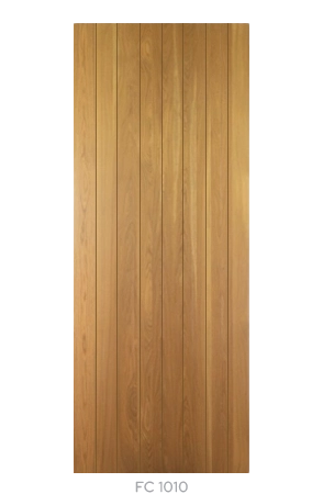 Treely FC 1010 | 'V' groove flush core door with vertical grain White Oak