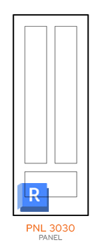 Product number: Treely PNL 3030 | Includes blue Revit logo to indicate there is a downloadable file available