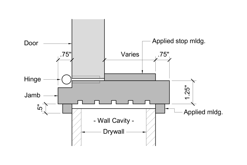 2d drawing of modern trimless jamb "Recess Edge"